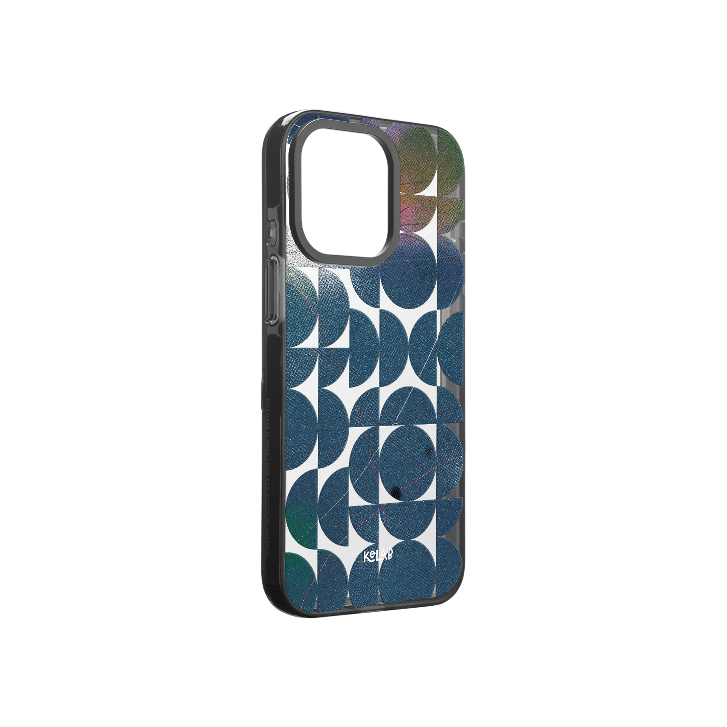 Indigo Orbit | Clear Phone Case with Blue Geometric Pattern