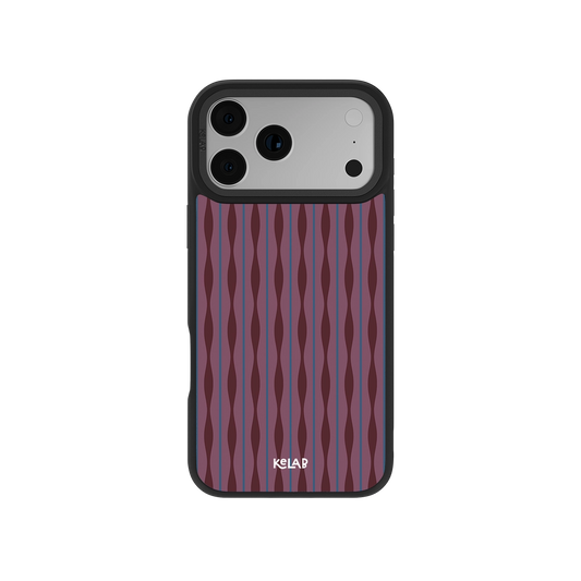 Stylish phone case with purple wavy pattern, designed for protection and style, suitable for various phone models.
