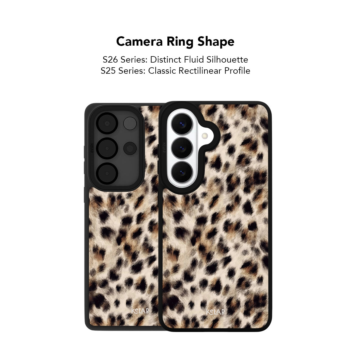 Classic TPU Samsung Galaxy phone case in a modern leopard print pattern for Galaxy S26 and S25 models