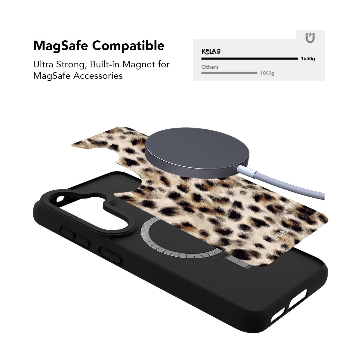 Samsung Galaxy phone case in black TPU with a classic minimalist design and MagSafe compatibility