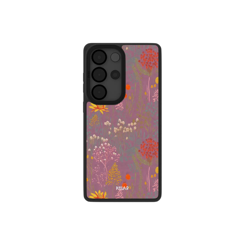 Samsung Galaxy phone case in navy with a floral pattern and TPU material for protection