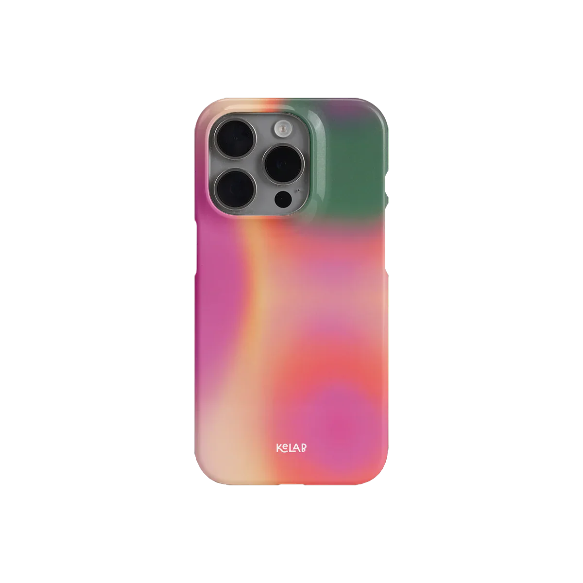 Back view of Aurora Pop - Colorful Gradient Phone Case | KELAB with dreamy cheetah print and eco-friendly materials in vibrant summer tones.