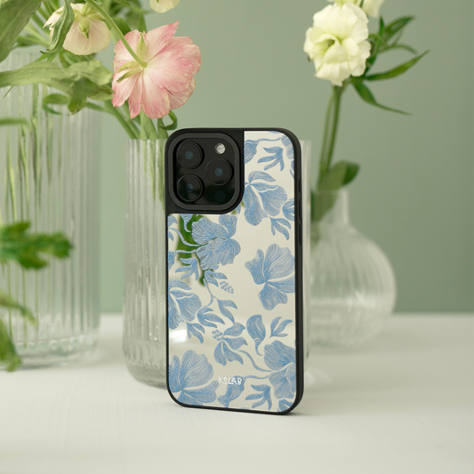 Frosted Floral | Whimsical Outline Flower Design iPhone Case with Reflective Back