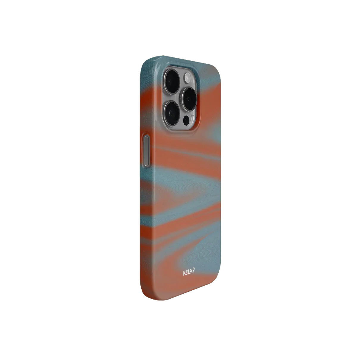 Stylish Y2K orange phone case with futuristic gradient design and side button access, perfect for modern phone users.