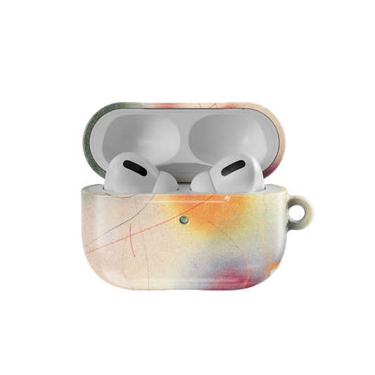 Open KELAB Runner's High AirPods Case in green gradient, showing AirPods Pro inside; stylish and durable headphone accessory.