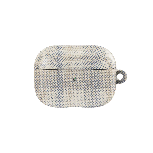 Simple AirPods Case in White | KELAB featuring a beige flannel minimalist design with subtle checkered texture, ideal for AirPods protection.