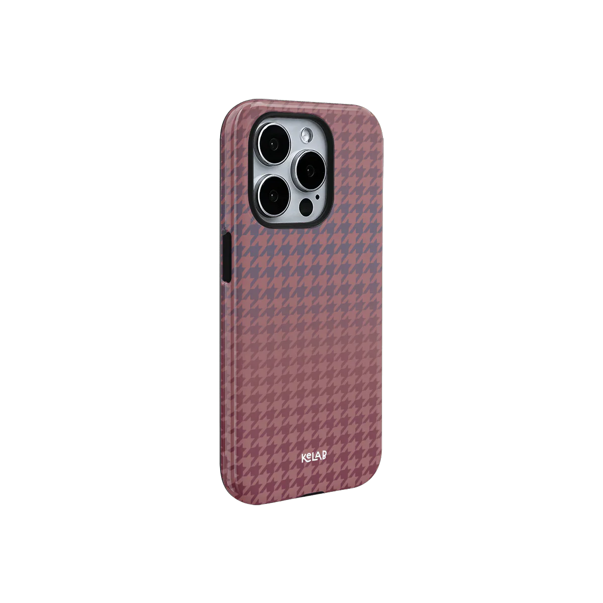 Blush Weave | Pink Houndstooth Phone Case - KELAB