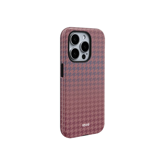 Blush Weave | Pink Houndstooth Phone Case - KELAB