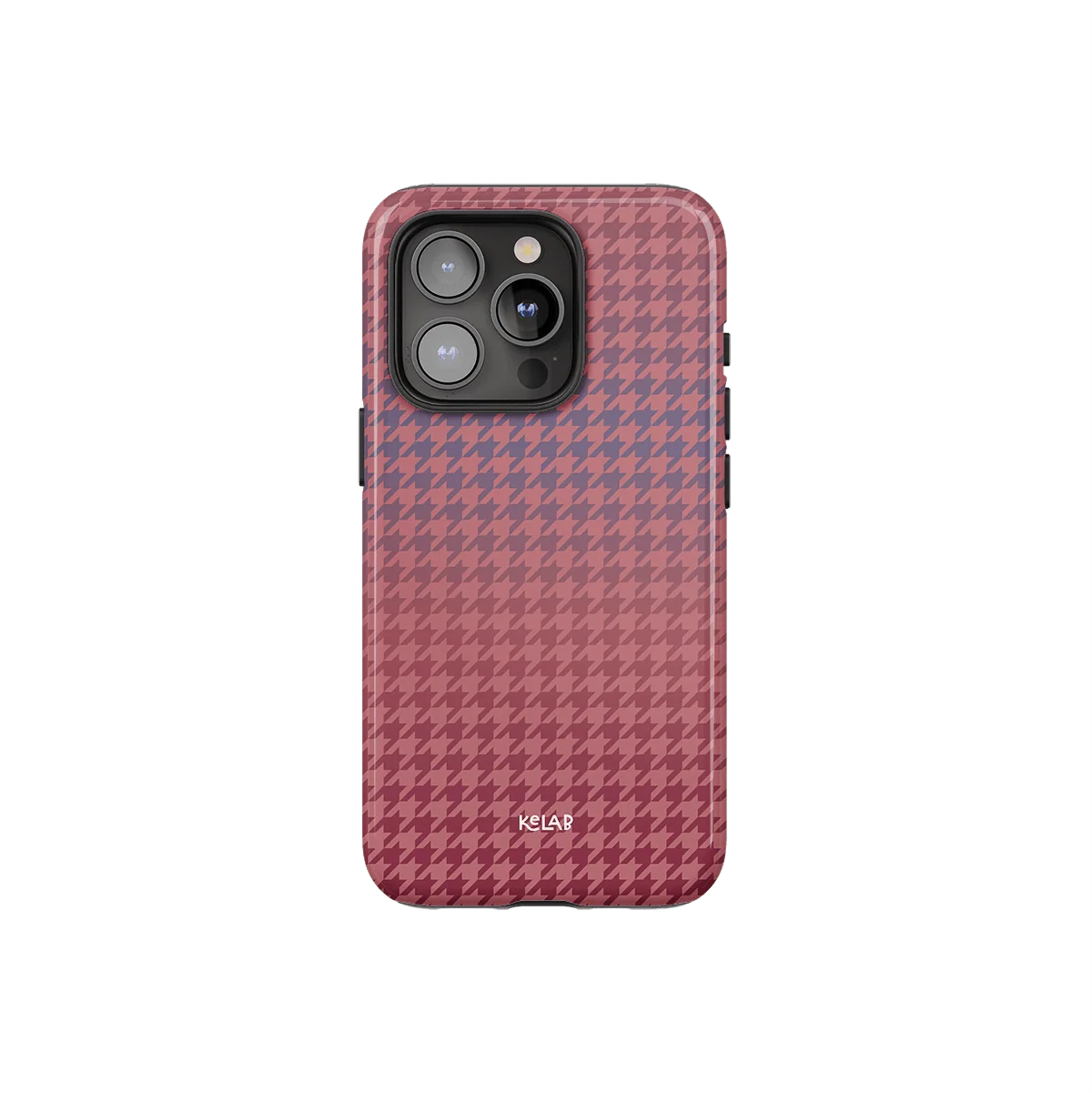 Blush Weave | Pink Houndstooth Phone Case - KELAB