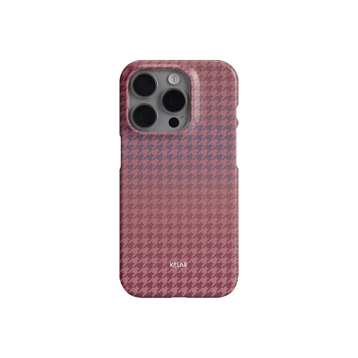 Blush Weave | Pink Houndstooth Phone Case - KELAB