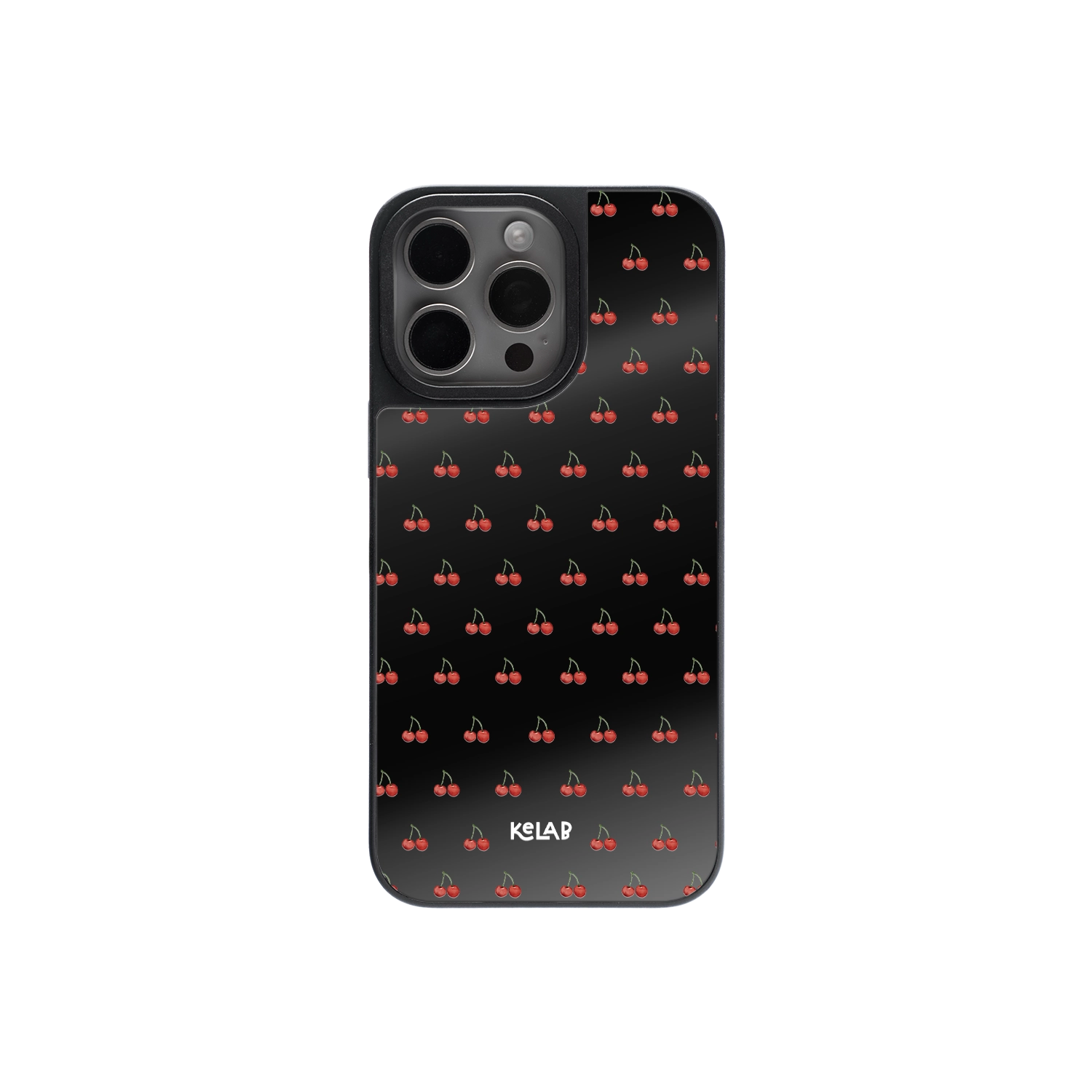 Ruby Bites | Cherry Pattern iPhone Case with Reflective Back