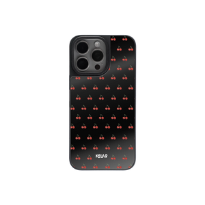 Ruby Bites | Cherry Pattern iPhone Case with Reflective Back