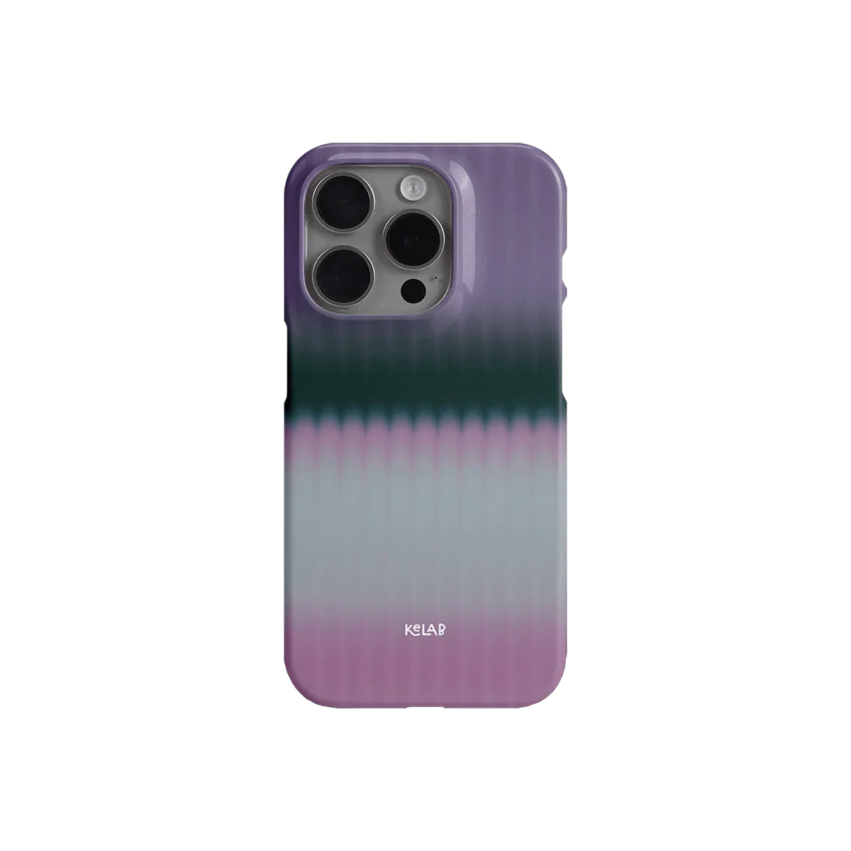 Back view of KELAB’s Dusk Bloom phone case in pink and purple gradient, designed for stylish everyday phone protection.