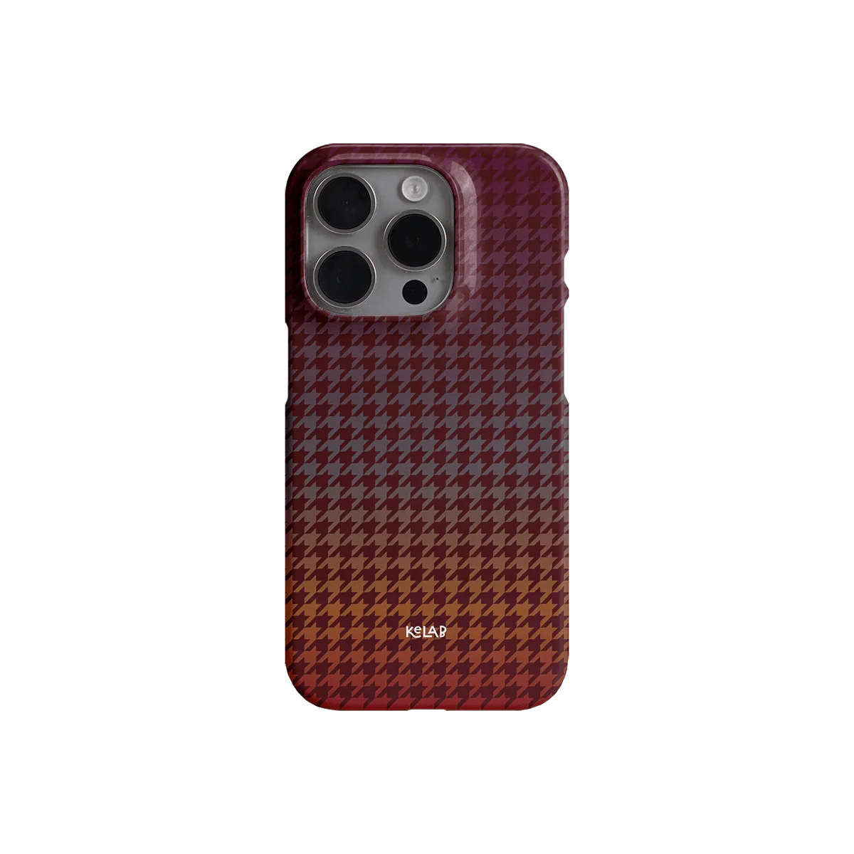 Garnet Weave | Burgundy Houndstooth Phone Case - KELAB