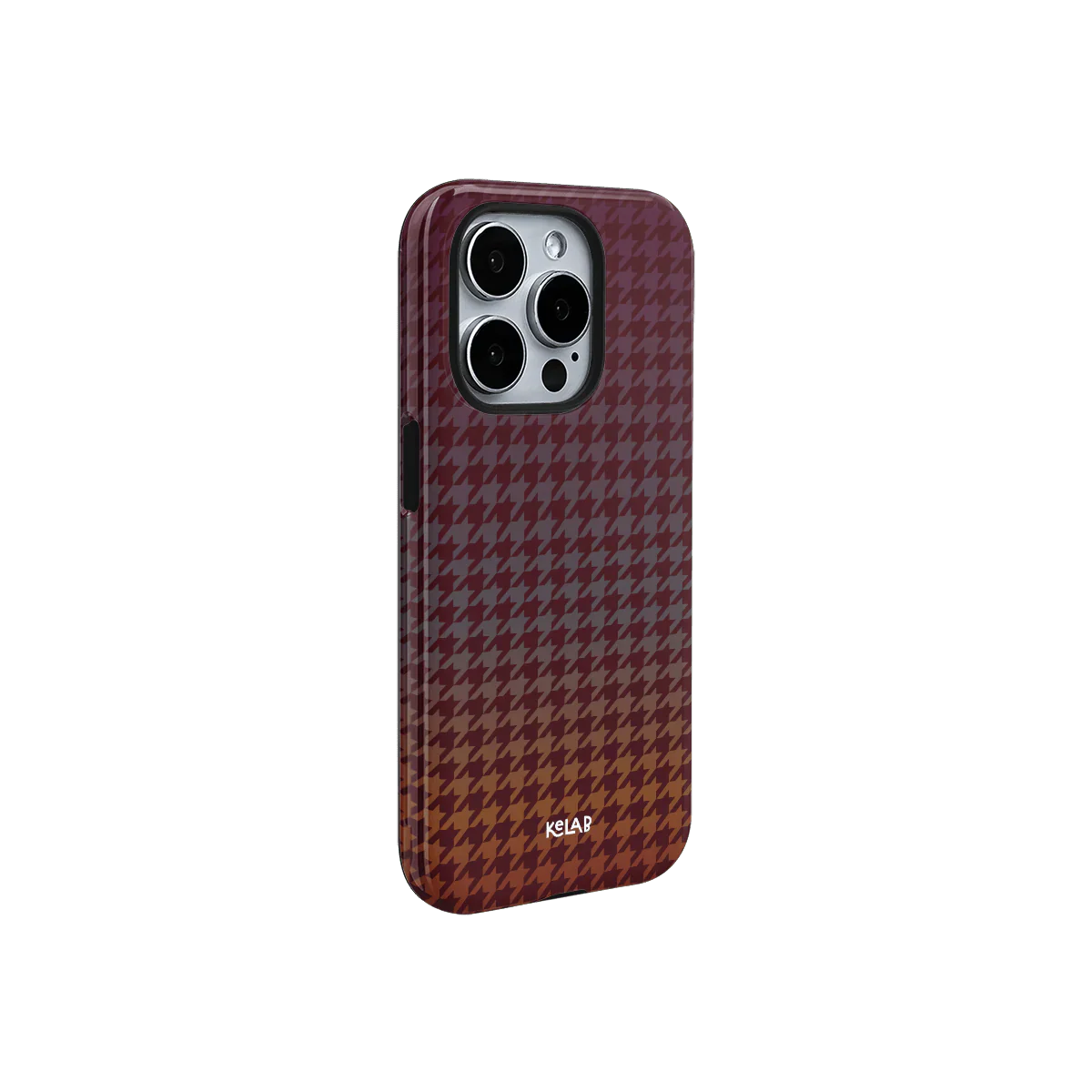 Garnet Weave | Burgundy Houndstooth Phone Case - KELAB