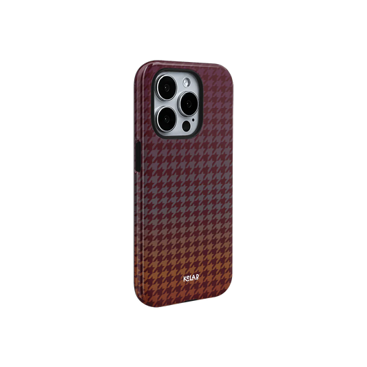 Garnet Weave | Burgundy Houndstooth Phone Case - KELAB