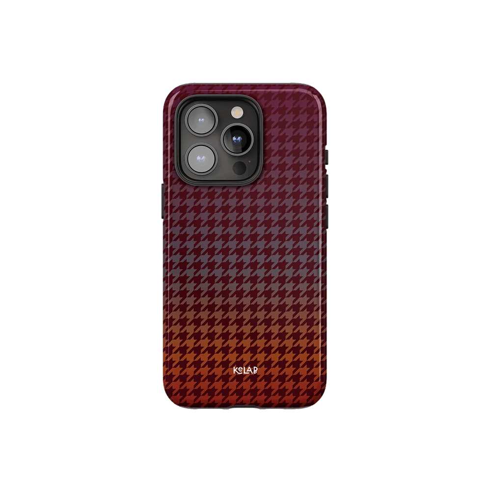 Garnet Weave | Burgundy Houndstooth Phone Case - KELAB
