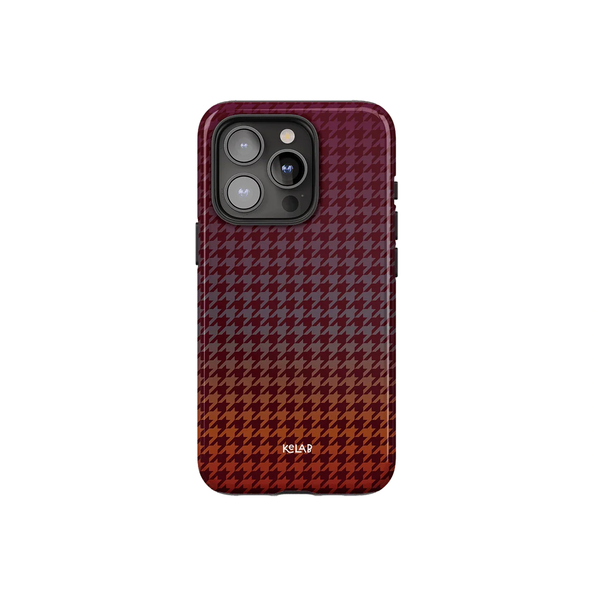Garnet Weave | Burgundy Houndstooth Phone Case - KELAB