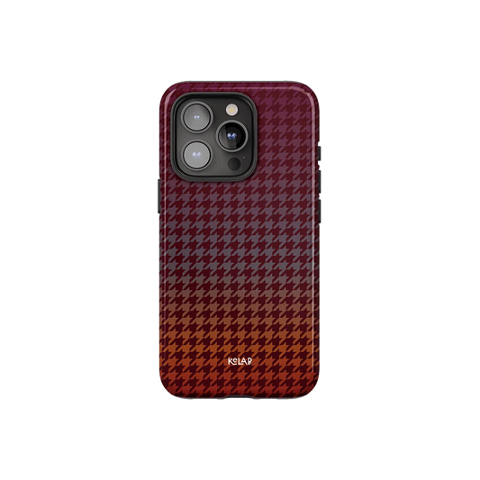 Garnet Weave | Burgundy Houndstooth Phone Case - KELAB