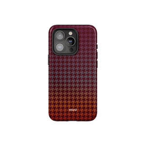 Garnet Weave | Burgundy Houndstooth Phone Case - KELAB