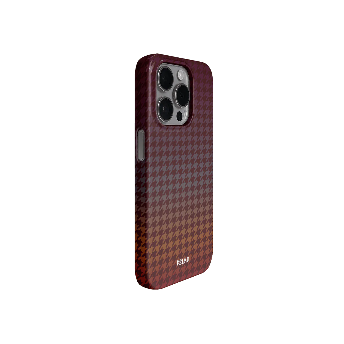 Garnet Weave | Burgundy Houndstooth Phone Case - KELAB