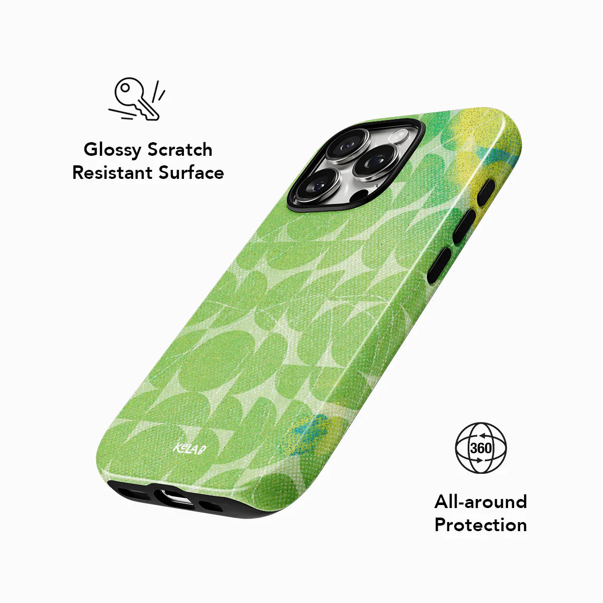 Lime Float | Green Phone Case with Retro Geometric Design