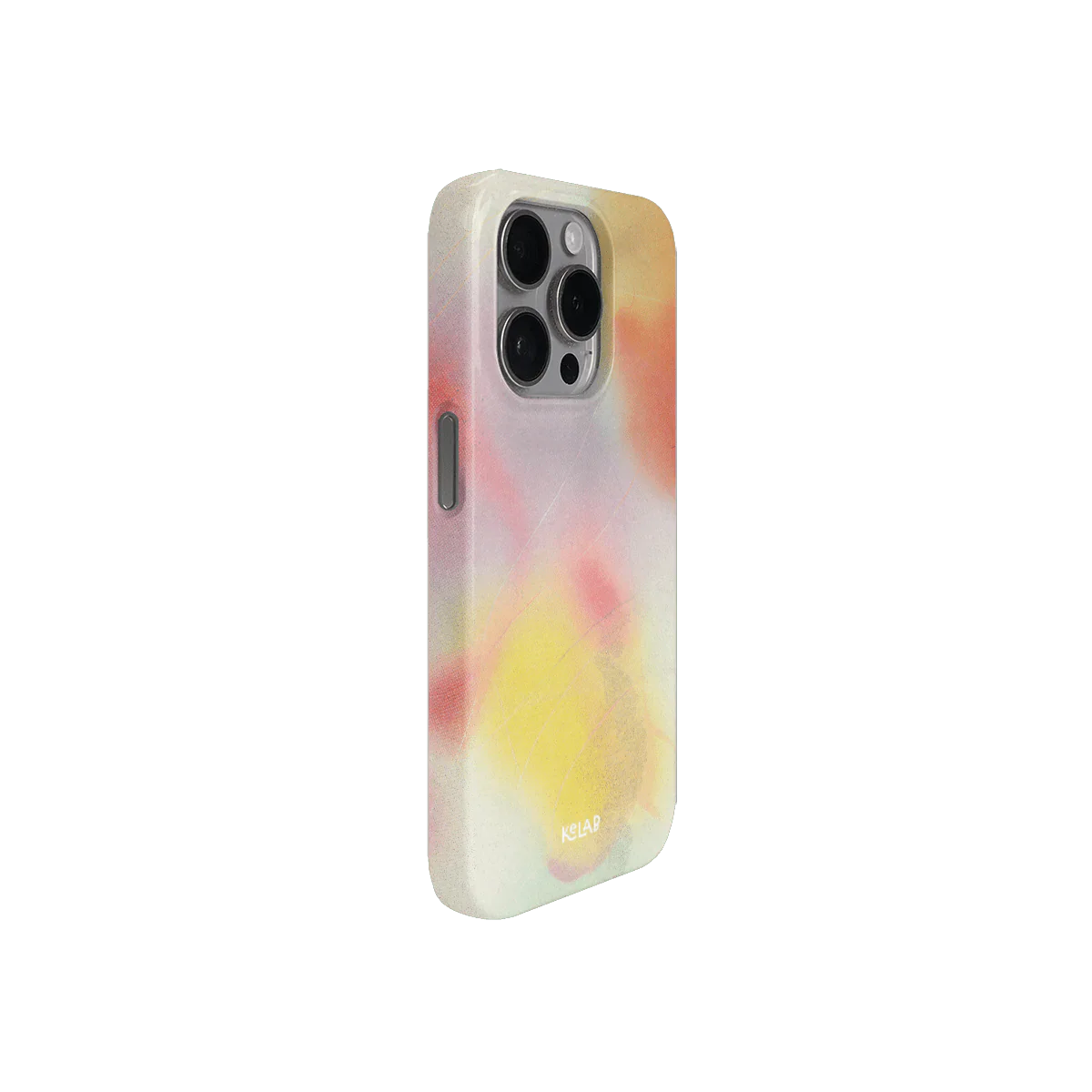 Aesthetic iPhone case with warm watercolor-style print and sleek profile, designed for stylish protection in the Endorphins Series by KELAB.