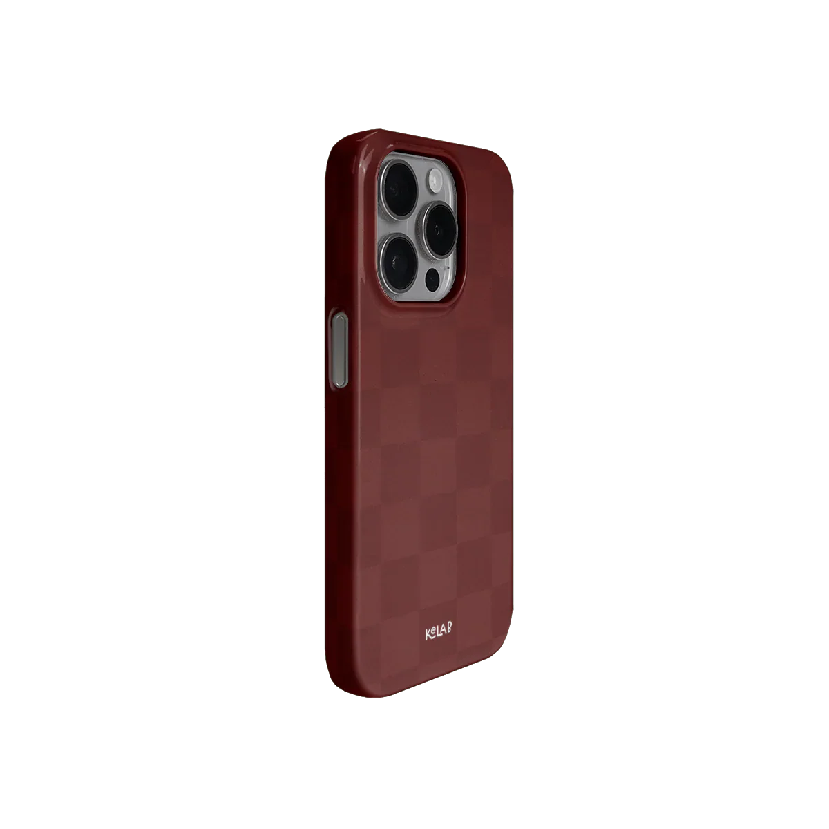Maroon Check | Bold Checkerboard Pattern Phone Case - KELAB