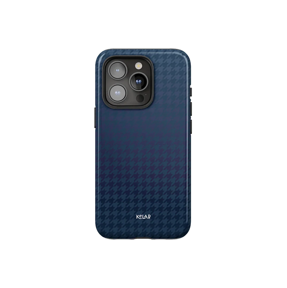 Midnight Weave | Blue Houndstooth Phone Case - KELAB