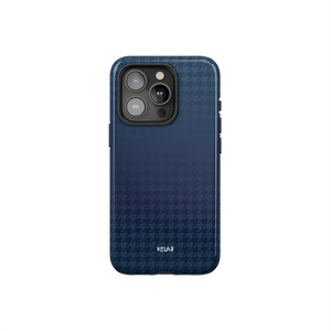 Midnight Weave | Blue Houndstooth Phone Case - KELAB
