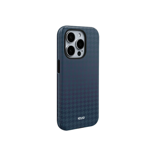 Midnight Weave | Blue Houndstooth Phone Case - KELAB