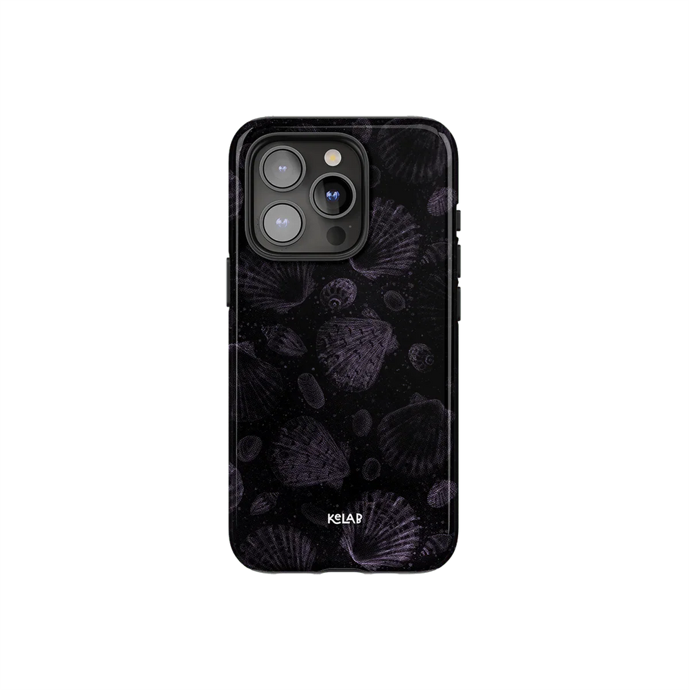 Moonlit Shells | Monochrome Shell Pattern Phone Case - KELAB