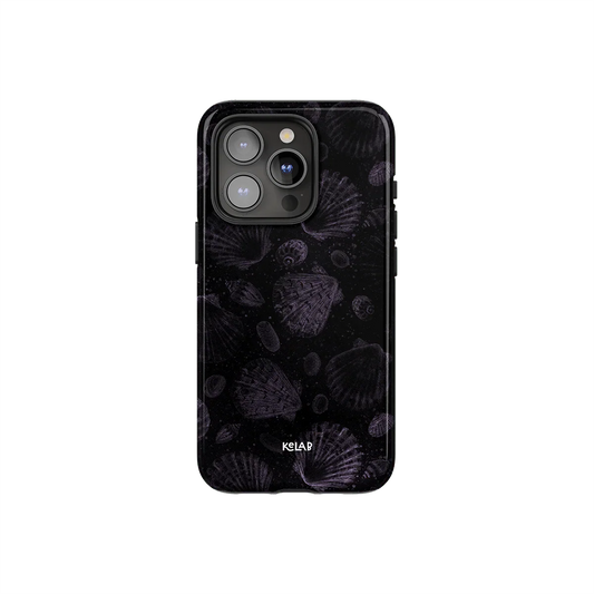 Moonlit Shells | Monochrome Shell Pattern Phone Case - KELAB