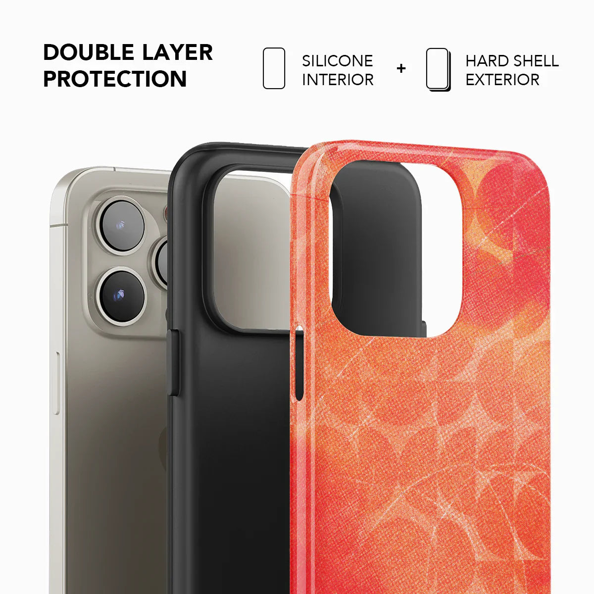 Sunset Squeeze | Red Phone Case with Retro Geometric Design