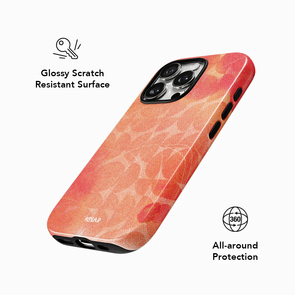 Sunset Squeeze | Red Phone Case with Retro Geometric Design