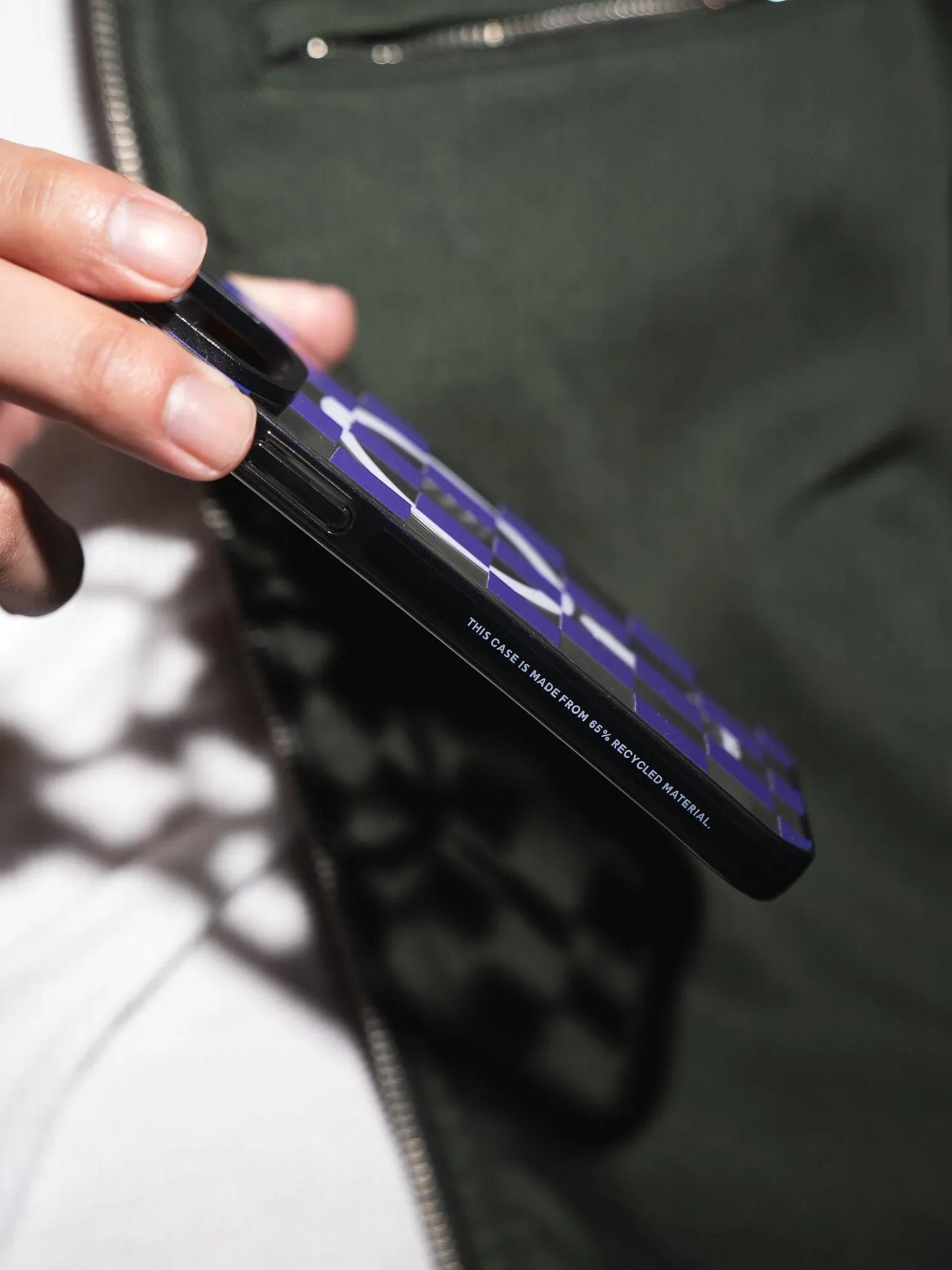 Purple Checkers| Checkered Phone Case in Clear and Purple - KELAB