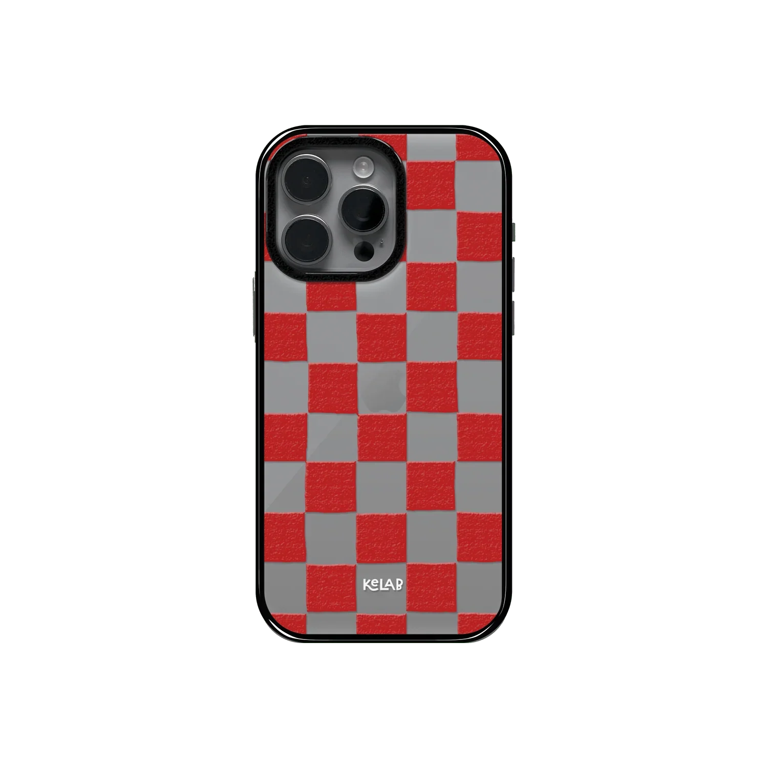 Red Checkers | Checkered Phone Case in Clear and Red - KELAB