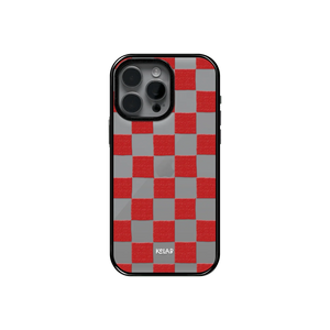 Red Checkers | Checkered Phone Case in Clear and Red - KELAB