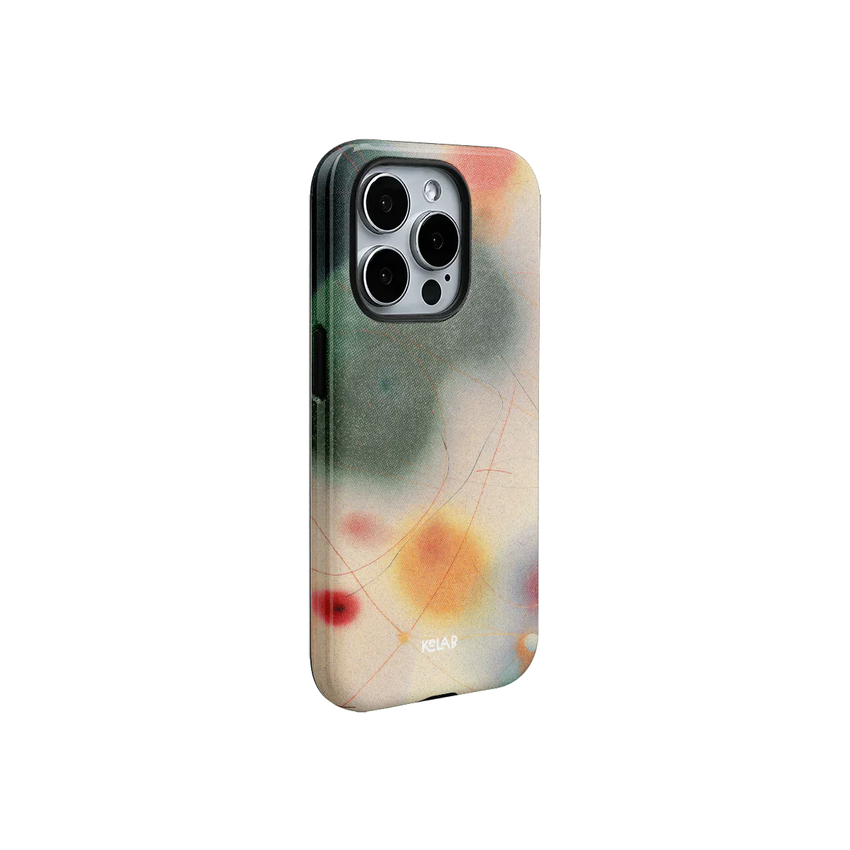 Designer-style colorful green phone case with expressive abstract art and smooth gradient tones, part of KELAB's Endorphins Series for iPhone.