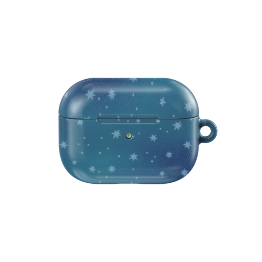 Back view of Moon Mist Starry Blue AirPods Case with celestial pattern, compatible with all AirPods models and designed for stylish protection.