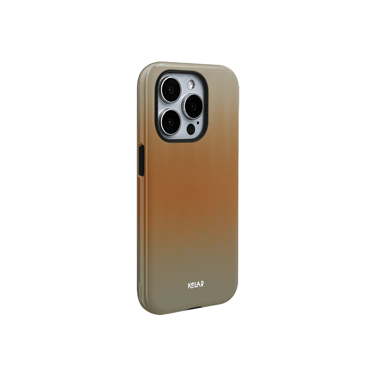 Designer orange phone case with golden hues and smooth gradient, offering stylish protection for modern smartphones by KELAB.
