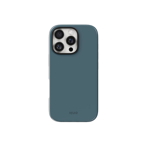 Ocean Blue Phone Case – Solid Color Style by KELAB with a glossy teal finish, designed for iPhone with camera cutout and slim profile.