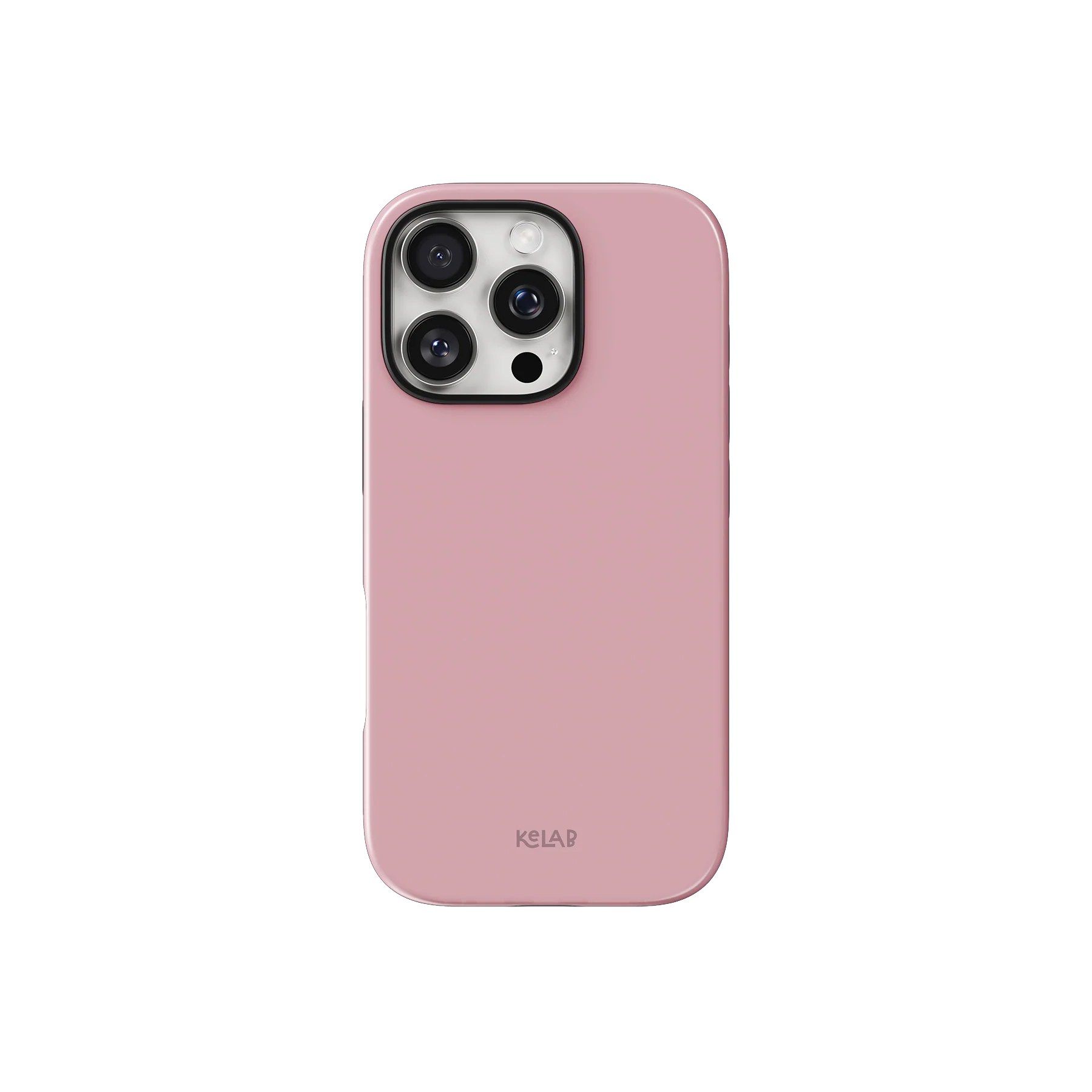 Solid pink phone case by KELAB with minimalist design, offering sleek protection for iPhone. Ideal for pastel and blush pink lovers.