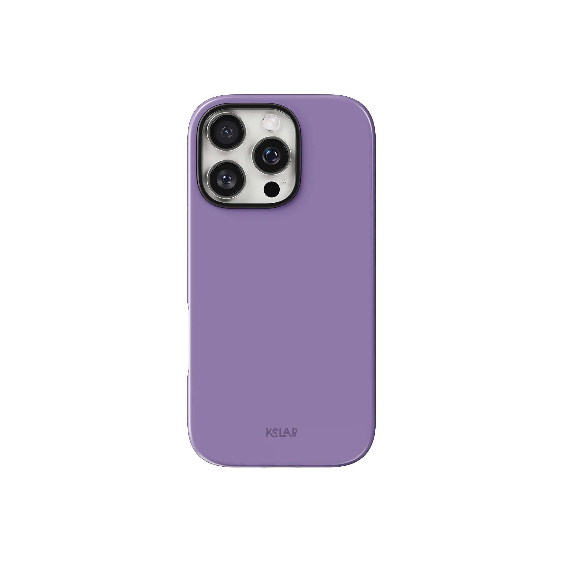 Purple Phone Case – Solid Color Minimalist Style by KELAB, featuring a glossy lavender finish and slim fit for iPhone models.