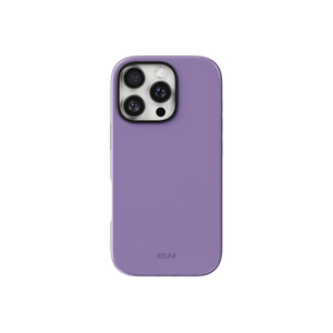 Purple Phone Case – Solid Color Minimalist Style by KELAB, featuring a glossy lavender finish and slim fit for iPhone models.