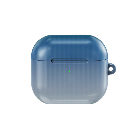Twilight Cascade | Tinted Veil Series Blue AirPods Case by KELAB featuring a gradient ombre design in cool navy and baby blue tones.
