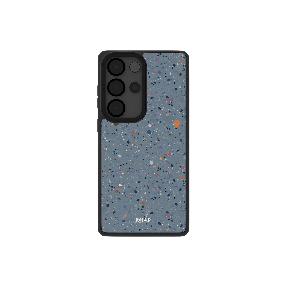 Minimalist Samsung Galaxy phone case in paint splatter design with TPU material and light tone