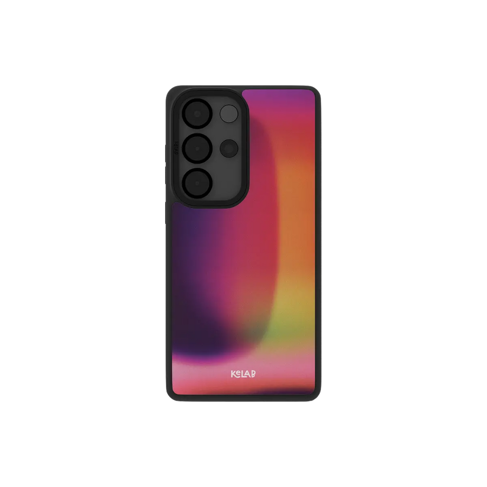 Minimalist phone case for Samsung Galaxy featuring a moody, rich color gradient print with a glossy finish