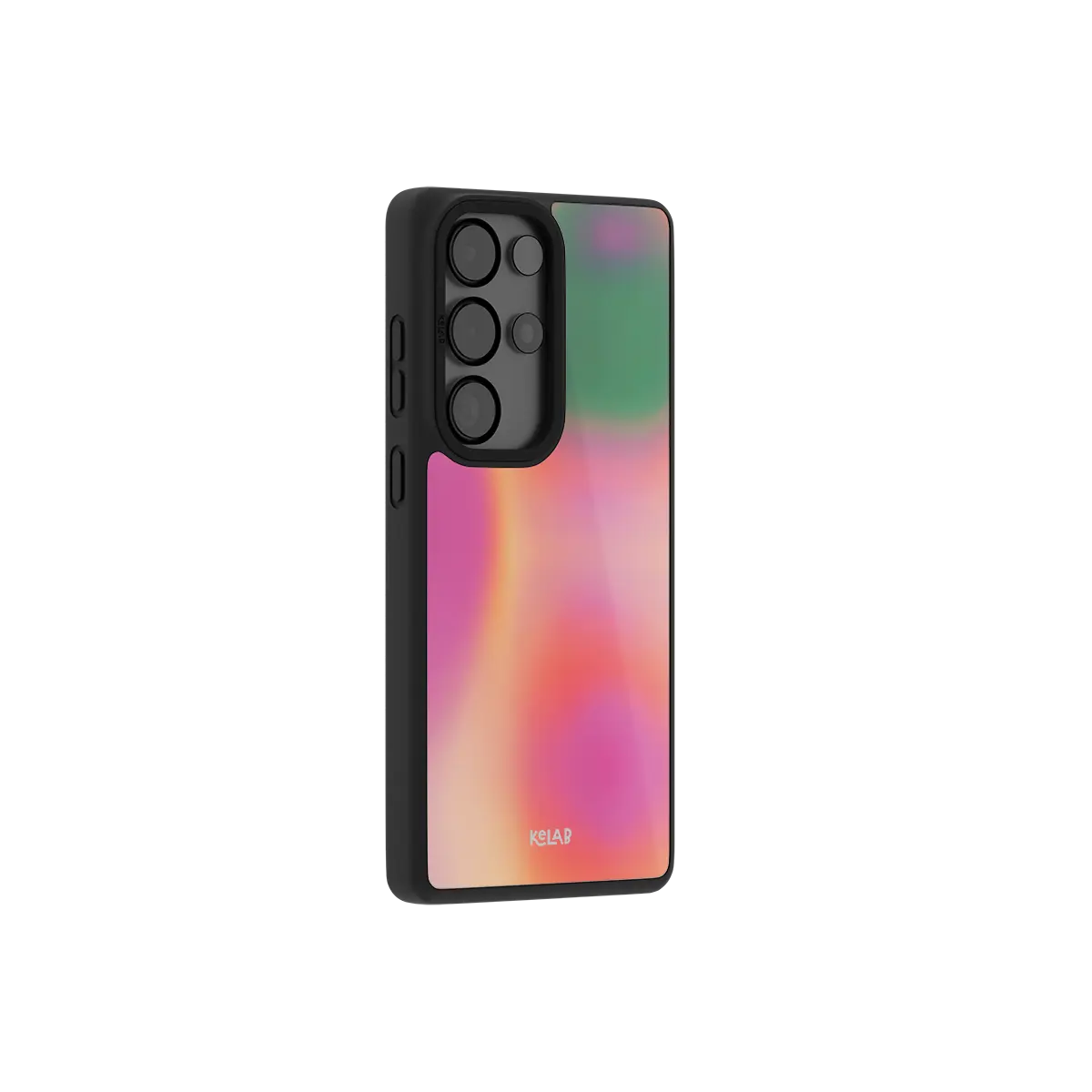 Minimalist Samsung Galaxy phone case in a sleek black finish with rich gradient color