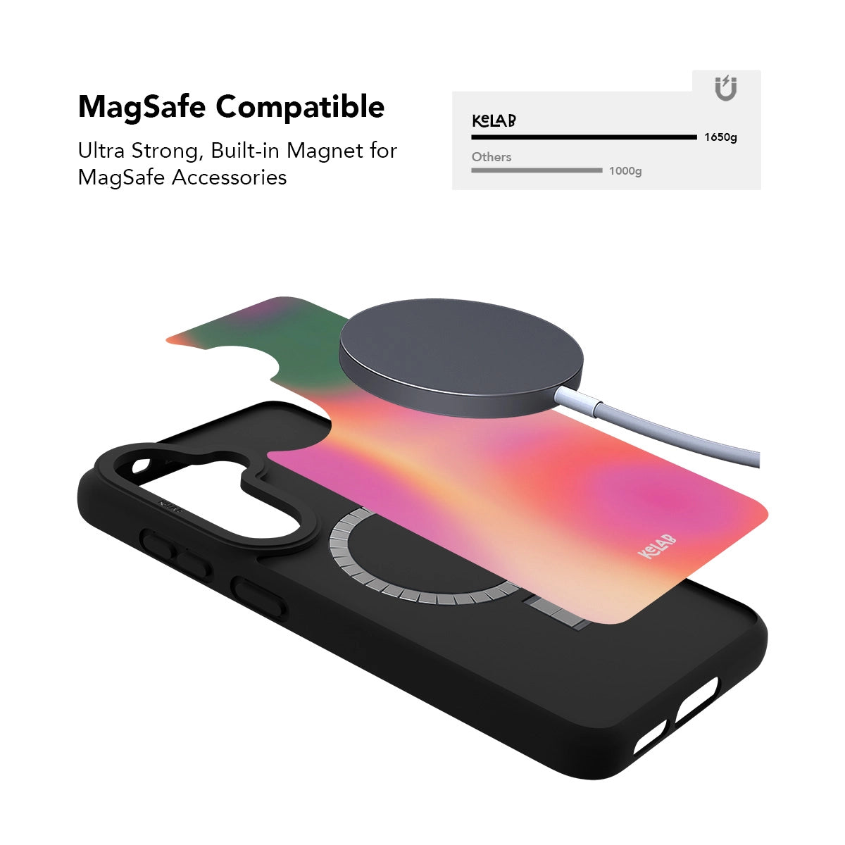 Minimalist Samsung Galaxy phone case in white with a sleek rich gradient color and MagSafe compatibility.